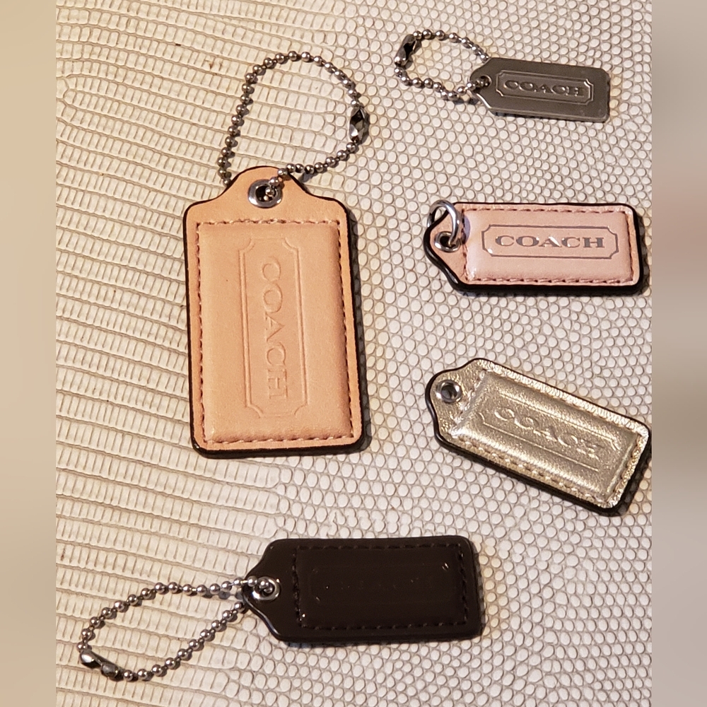 (1) Coach Signature Keychain -  Choose Black, Silver, Cream, Gold, Tan